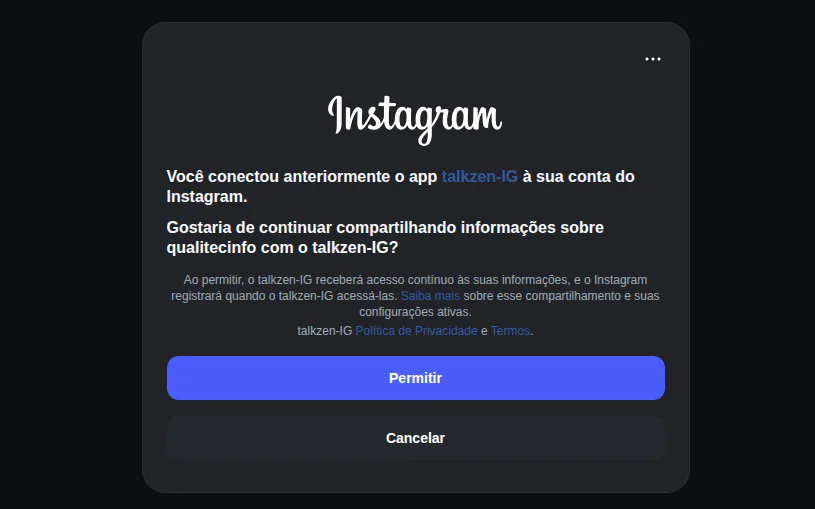 login seguro com a meta.
